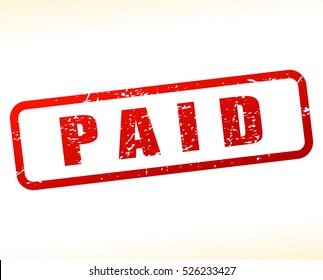 Illustration of paid stamp on white background