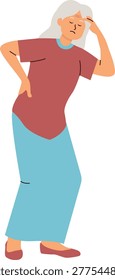 Illustration of Pain in the Elderly. Vector Character in Cartoon Style.