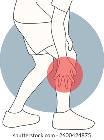 Illustration of Pain on Hand and Leg. Flat Vector Graphic Design.