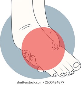 Illustration of Pain on Hand and Leg. Flat Vector Graphic Design.
