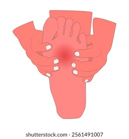 illustration of pain in the sole of the foot, Ideal for use in health and fitness content, medical brochures, orthopedic advertisements, physiotherapy guides, or educational materials