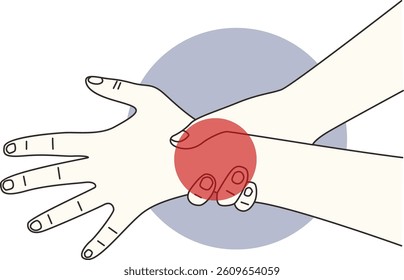 Illustration of Painful to Hand and Leg. Isolated on White Background. Vector Graphic Design.