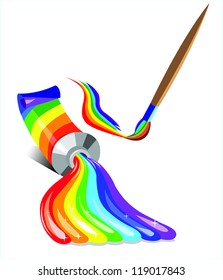 Illustration of paint and brush