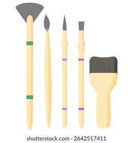 illustration of paint brush set