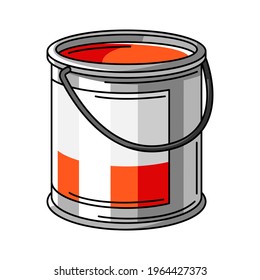 Illustration of paint can. Material for construction industry.