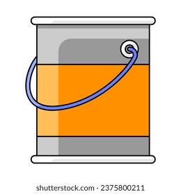 Illustration of paint can. Material for construction industry and business.