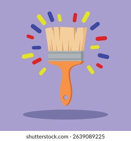 Illustration of a paint palette with a brush.