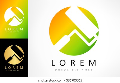 illustration of paint roller vector logo