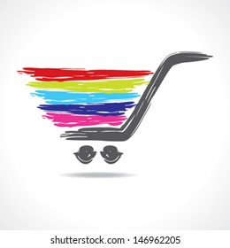 illustration of a paint shopping cart stock vector