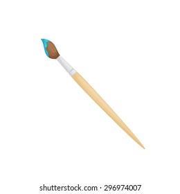 Illustration Of Paintbrush With Blue Dye