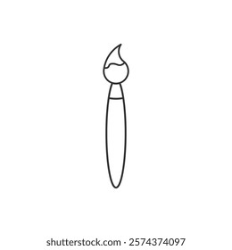 illustration of a paintbrush featuring a vibrant outline handle and a painted tip. Suitable for art-related concepts, artistic projects, or creative educational materials.