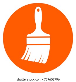 Illustration Of Paintbrush Orange Circle Icon
