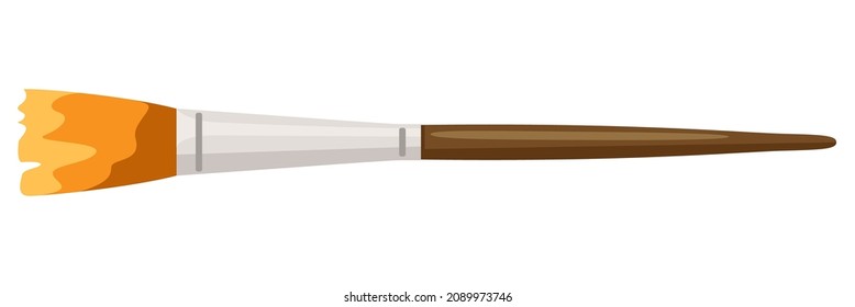 Illustration of paintbrush. Painter tool and material. Art supply for creativity.