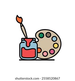 An illustration of a paintbrush and palette icon