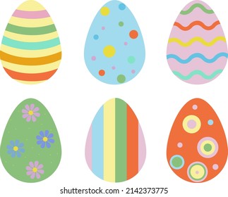 illustration of painted colorful easter eggs isolated on white