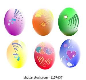illustration  of painted easter eggs
