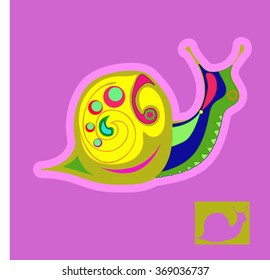 illustration painted snail national style

