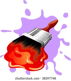 Illustration of painting brush and paint	