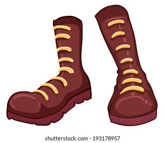 Illustration of a pair of boots on a white background