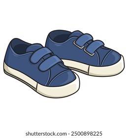 Illustration of a pair of cartoon children's shoes.