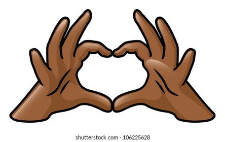 Illustration of a pair of cartoon hands forming a heart. Eps 10 Vector.