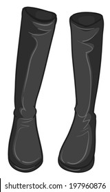 Illustration of a pair of gray boots on a white background