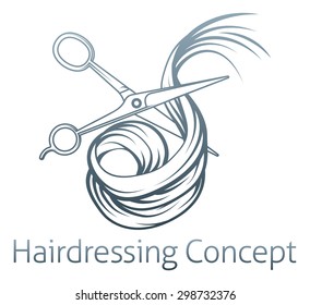 An illustration of a pair of hairdressers scissors cutting Hair