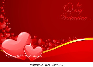 illustration of pair of heart on love background