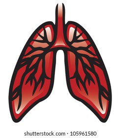 Illustration of a pair of lungs. Eps 10 Vector.