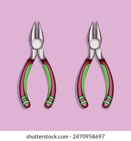 illustration of a pair of pink plier