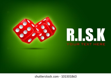 illustration of pair of rolling dice showing risk