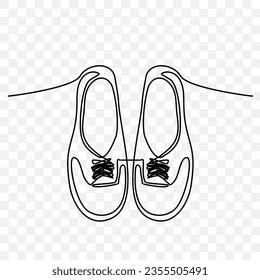 illustration of a pair of shoes, continuous one drawing