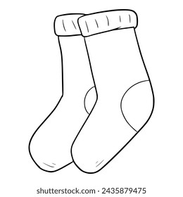 ilustración de un par de calcetines contorno vector	
