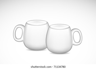 ilustración del par de taza de té en fondo aislado