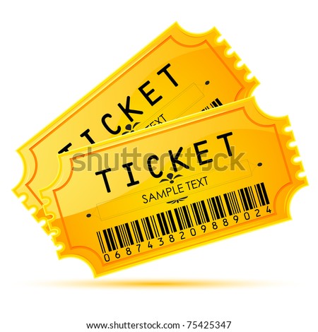 illustration of pair of ticket on white background