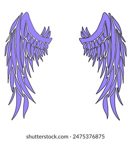 Illustration eines Paares von Flügeln isoliert