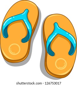 Illustration Pair Yellow Flip Flops Stock Vector (Royalty Free ...