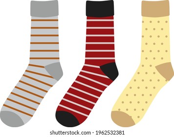 Illustration of pairs of socks