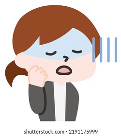 Illustration of a pale office worker