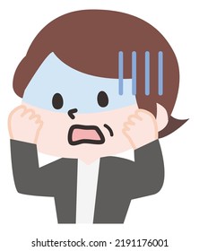 Ilustración de un trabajador de oficina pálido