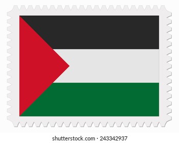 illustration Palestine flag stamp