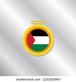 Illustration of Palestine flag Template