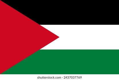 Illustration of the Palestinian flag, simple design.