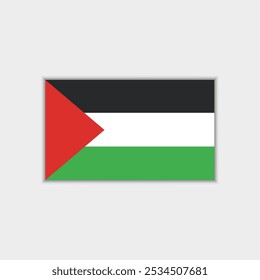 Illustration of the Palestinian flag, simple design.