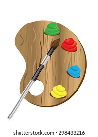  illustration of palette with brush