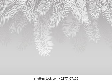 Illustration of palm leaves. Image for photo wallpapers. Vector illustration