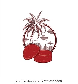 illustration of palm sugar, vector art.