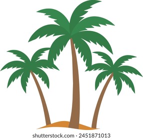 Illustration of a palm tree isolated on a white background done in retro style