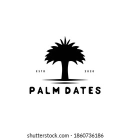Illustration palm tree nature silhouette logo design vector