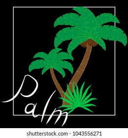 illustration of a palm tree on a black background